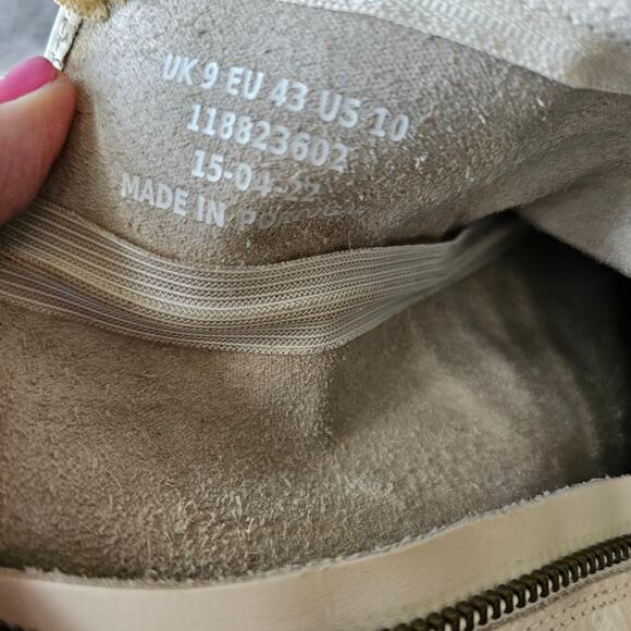 ASOS Women's Leather Angled Heeled Chelsea Ankle Bootie Size 10 White Side Zip - Picture 9 of 12